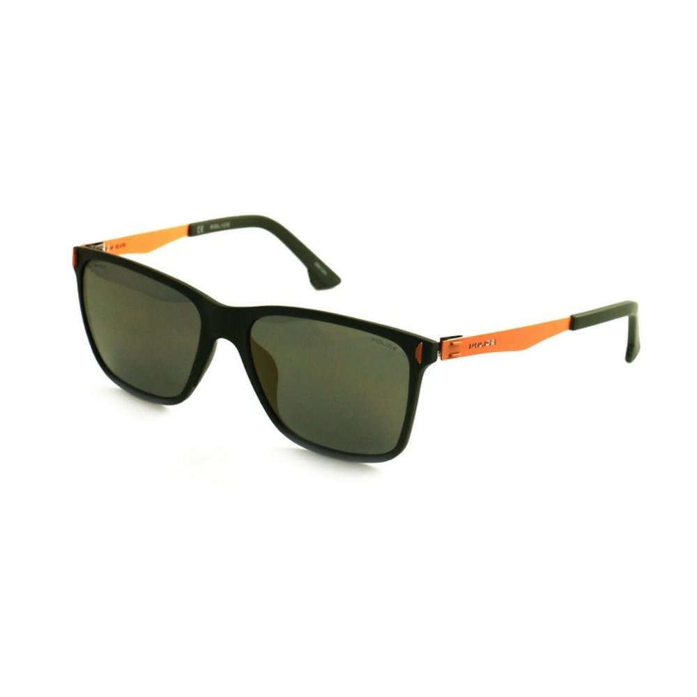 Police Square Men Green/Orange Plastic Frame